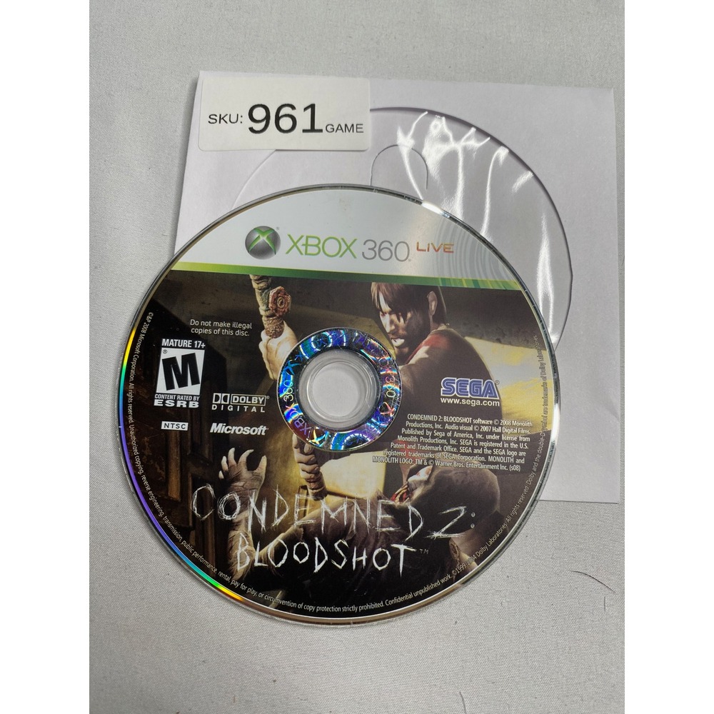 Condemned 2 Bloodshot Microsoft Xbox 360